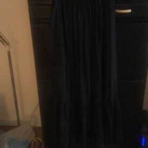 Floor length black skirt